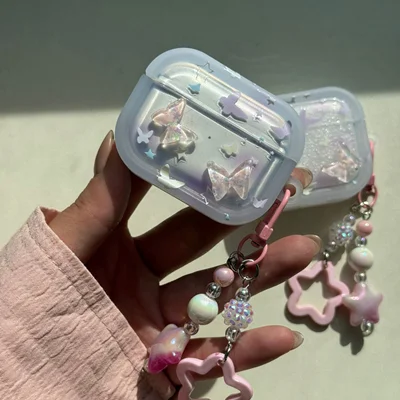 A000980Airpods case crystal butterfly + Pendant